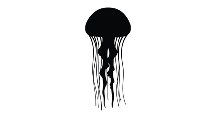 jellyfish silhouette on white background high quality professional detailed modern elegant © nhpvect02