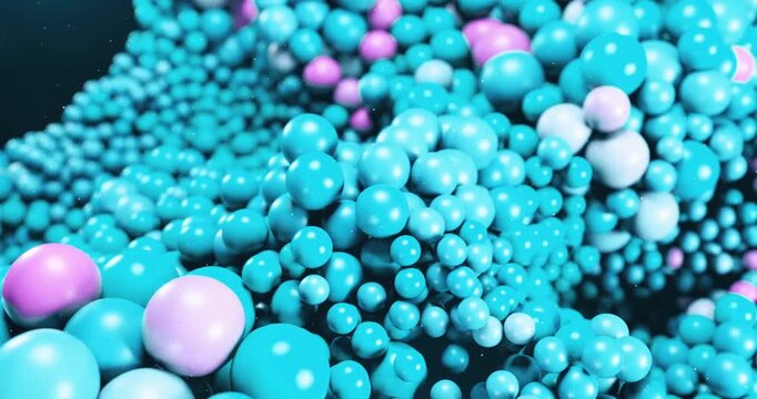 Animated background of spheres of different sizes