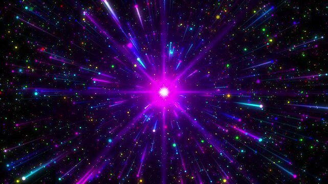 Abstract animated space background with particles
