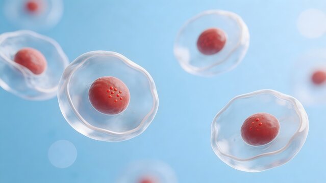 Cellular structure with red nuclei