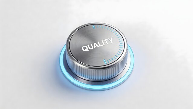 Metal dial with quality text