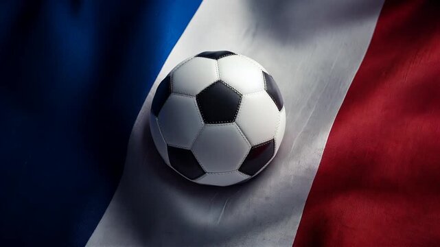france football nation. french flag waving with soccer ball