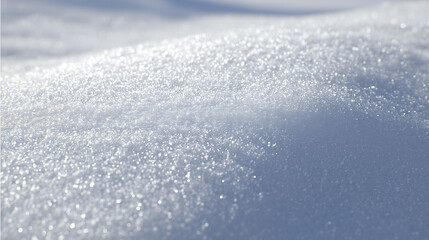 Obraz premium Freshly fallen snow sparkles in the sunlight close-up, winter wonderland icy surface
