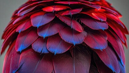 Obraz premium Close up of vibrant red and blue parrot feathers showing intricate detail