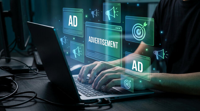 Digital marketing strategy and online advertising concepts