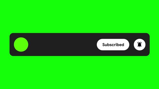 YouTube Subscription Lower Third Animation with Mouse Click Cursor and Profile Placeholder on Green Screen