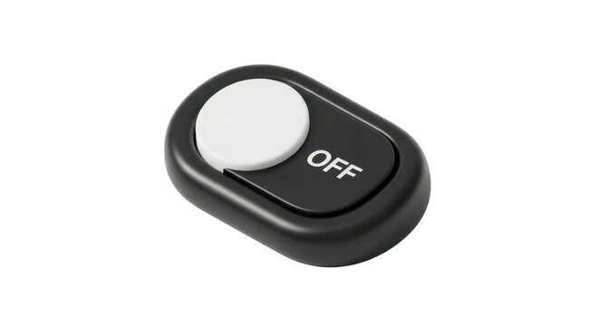 Modern black toggle switch with white button