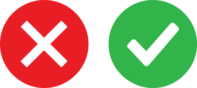 Yes and no check marks Vector