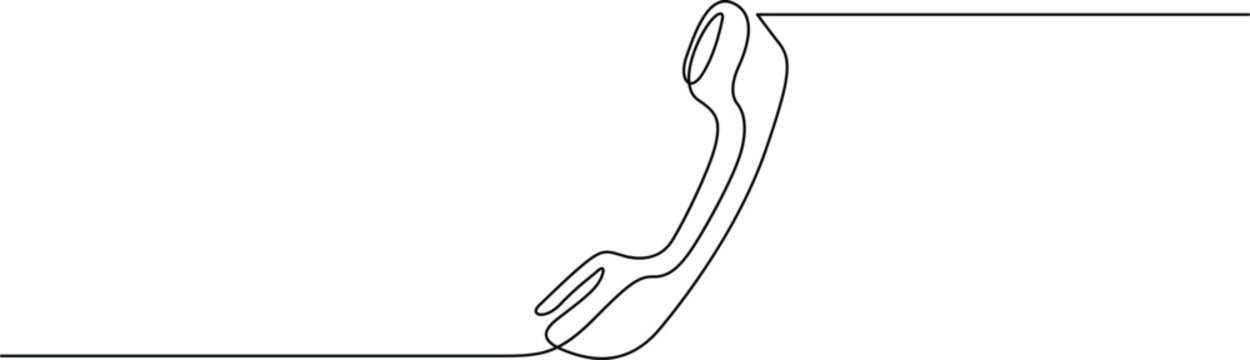 Minimalist old-fashioned telephone handset icon Vector