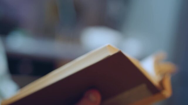 Elderly woman reading. Senior lady flipping pages attentively. Older grandmother examining ancient book pages carefully. Elderly grandmother attentively browsing through historic texts diligently