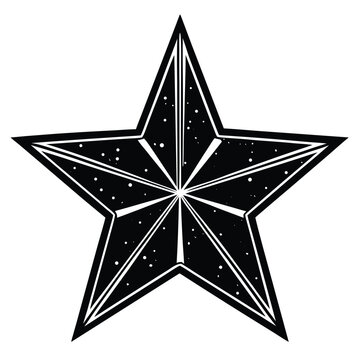 black Ster icon set vector silhouette design