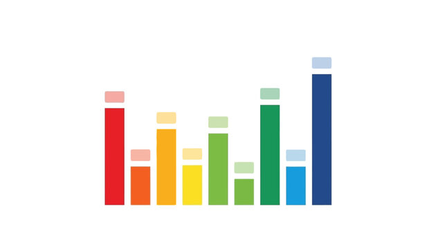 Colorful Bar Graph Illustration Showing Data Comparison and Statistical Visualization