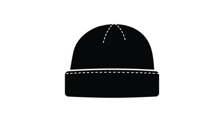 beanie hat silhouette on white background high quality © CreativeAlim02
