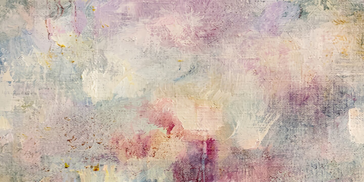 Vintage aged paper texture featuring an abstract colorful watercolor painting with a grunge floral pattern and dirty graffiti art elements on a textured wall background
