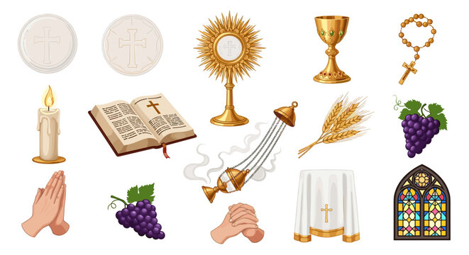 Catholic religious symbols and liturgical items