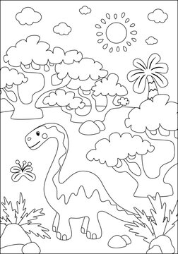 Coloring page for kids. Dinosaur