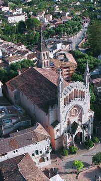 Soller Mallorca Sant Bartomeu Church Aerial View