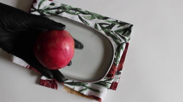 Pomegranate Close-Up on Plate