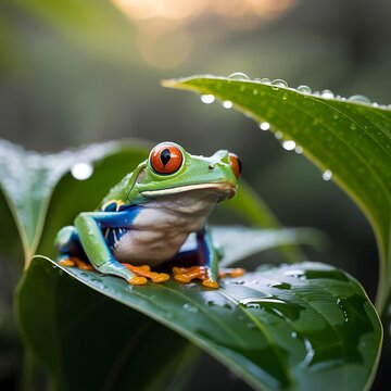 frog on a leaf