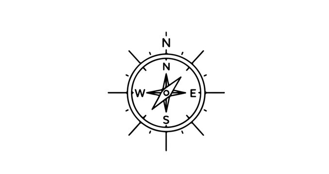 Compass icon with cardinal directions for navigation