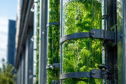 Bio-Reactor Algae Wall in Modern Building