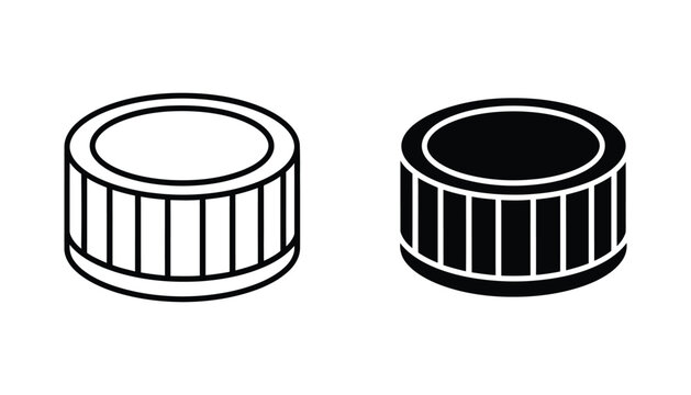 Air filter icon outline and solid fill silhouette isolated on white background simple vector graphic