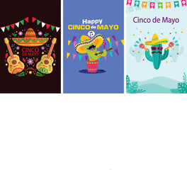 Naklejka premium Cinco de mayo celebrations vibrant graphics for mexican independence day festivities