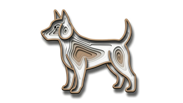 Brown, dog illustration, standing dog, animal design, pet portrait isolated PNG with Transparent Background