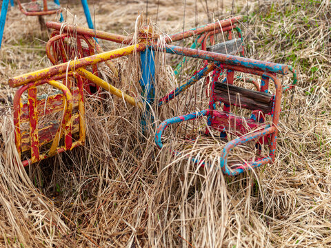 old corroded carousel