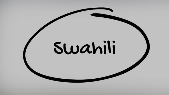 Swahili Hand Writing Text on Glass Screen