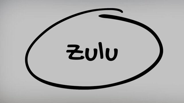 Zulu Hand Writing Text on Glass Screen