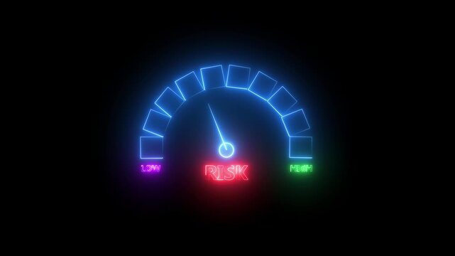 Risk management and assessment concept. Risk level indicator rating since low to high.4K video animation..