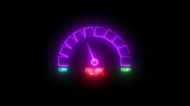 Risk management and assessment concept. Risk level indicator rating since low to high.4K video animation..