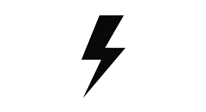 lightning bolt icon on white background high quality