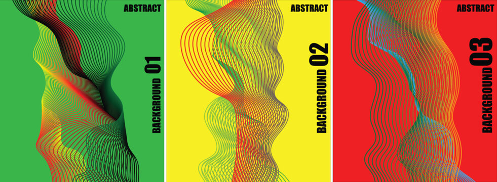 abstract wavy lines pattern with numbers colorful background