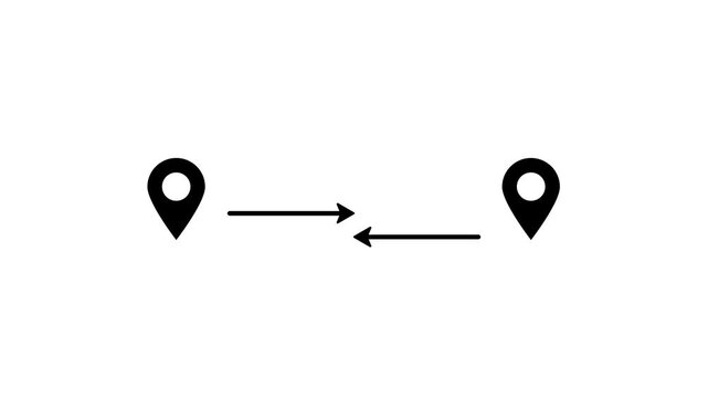 location transfer icon animation. location sign