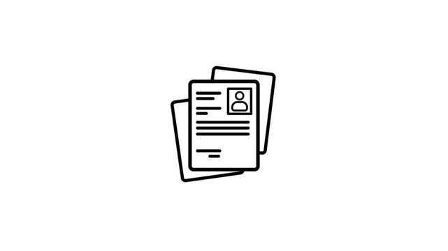 curriculum vitae format animation. application icon, cv sign