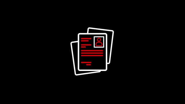 curriculum vitae format animation. application icon, cv sign