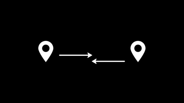 location transfer icon animation. location sign