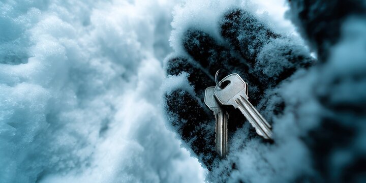 Frozen Keys in Snowy Glove