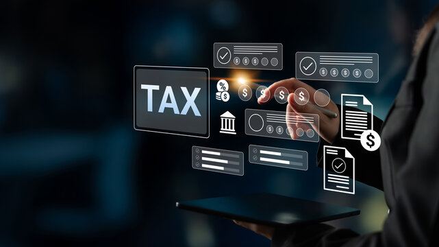 A professional hands-on approach to managing taxes using advanced digital technologies showcased on a tablet screen, enhancing financial accuracy and efficiency. Gantry