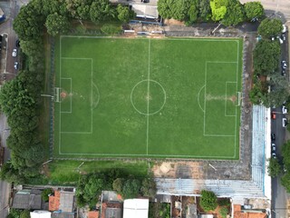 Imagens Aereas de Campo de Futebol Gramado Verde © Atilio