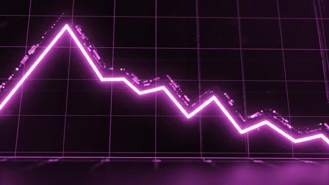 Glowing pink line graph on dark grid