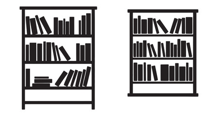 Organized Bookshelf Vector Illustration, stacked upright books, library education reading concept, knowledge study symbol, modern clean UI design element © Alamin vai vision 3