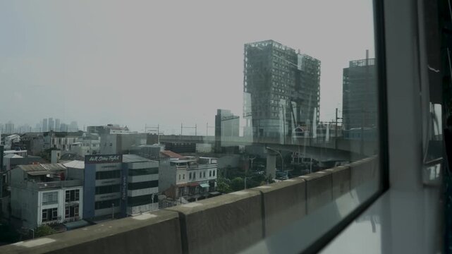 Jakarta, Indonesia, March 2 2026. View from inside the Jakarta MRT Train 02