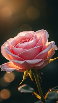 Pink Rose Flower with Soft Bokeh Background