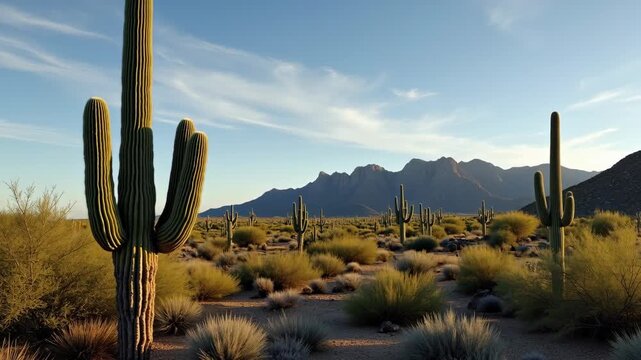 Giant saguaro cactus exhibiting natural desert strength 
