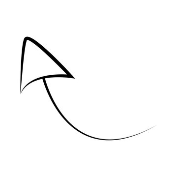 Hand drawn curved arrow. Vector illustration