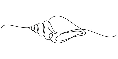 Obraz premium Seashell drawn in a single continuous line style
