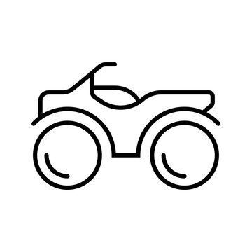 All terrain vehicle icon. Vehicles and all terrain vehicle line symbol. Black and white.